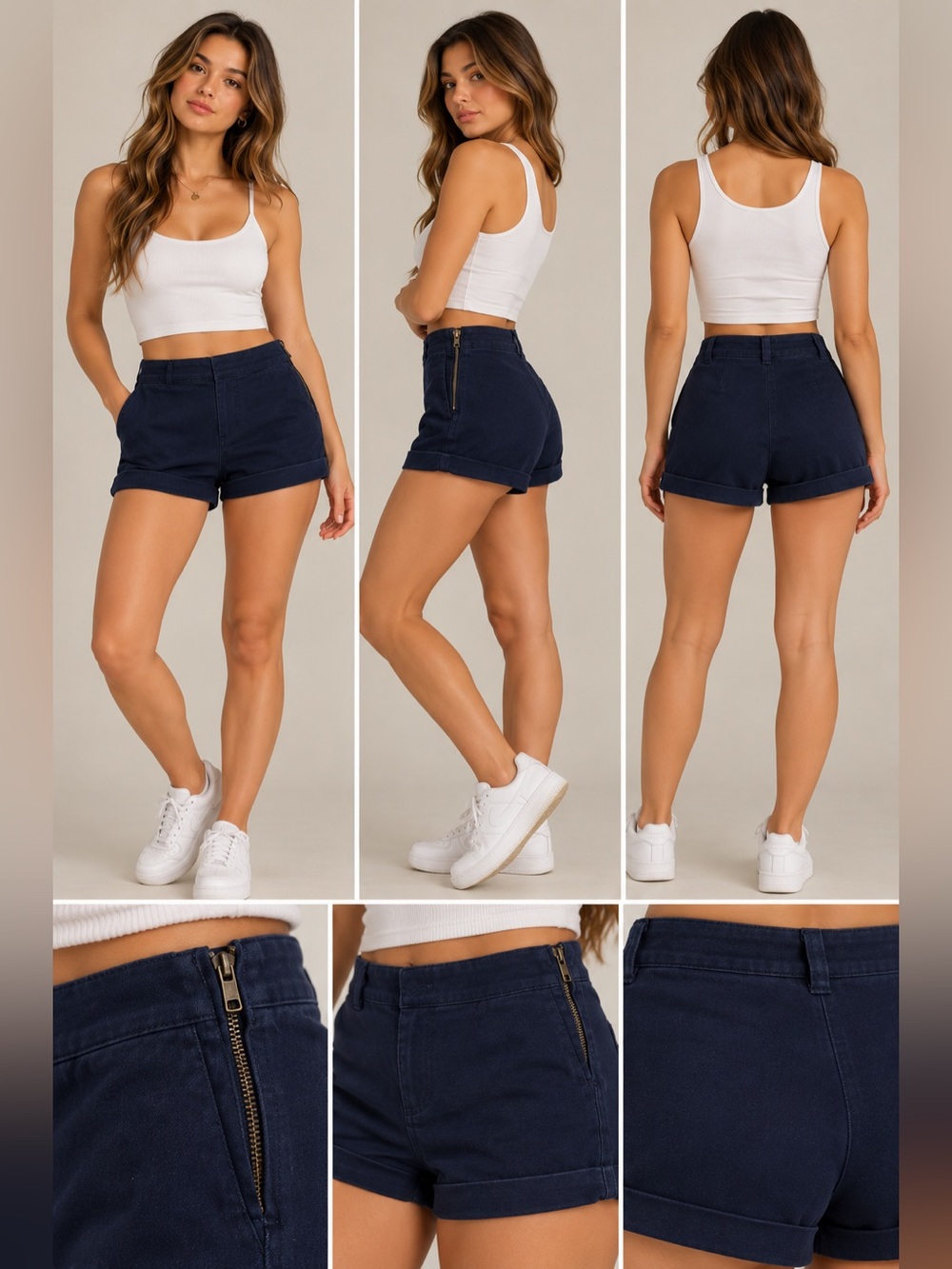 Forever 21 High Waist Shorts in Blue Size 26